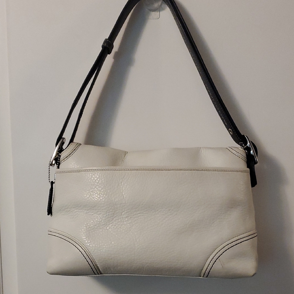 Coach Chelsea Chalk Leather Turnlock Shoulder Bag F13085 - Picture 8 of 11